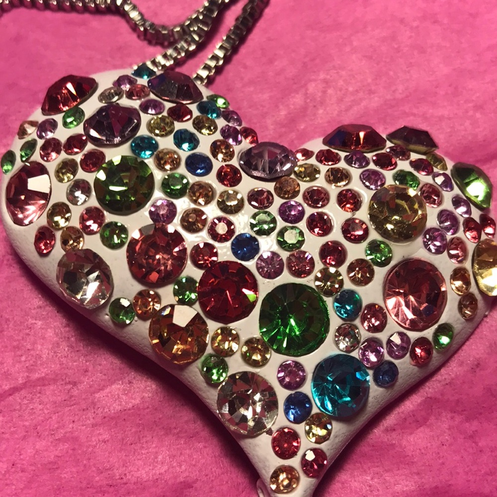 colorful heart necklace/broach - Picture 1 of 4